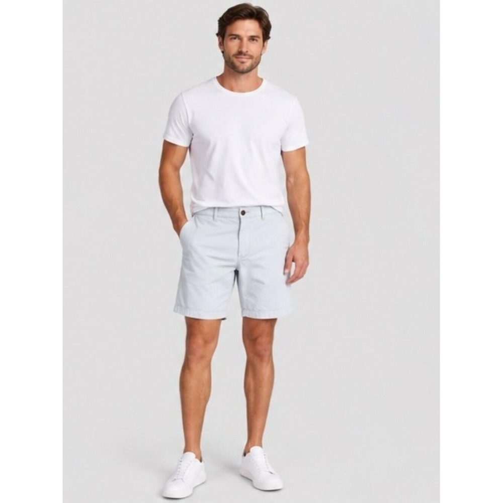 Abercrombie & Fitch Men's 34 White Shorts Flat Front 8.5" Inseam Casual Preppy D
